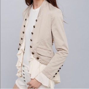 Free People military ruffled jacket - never worn